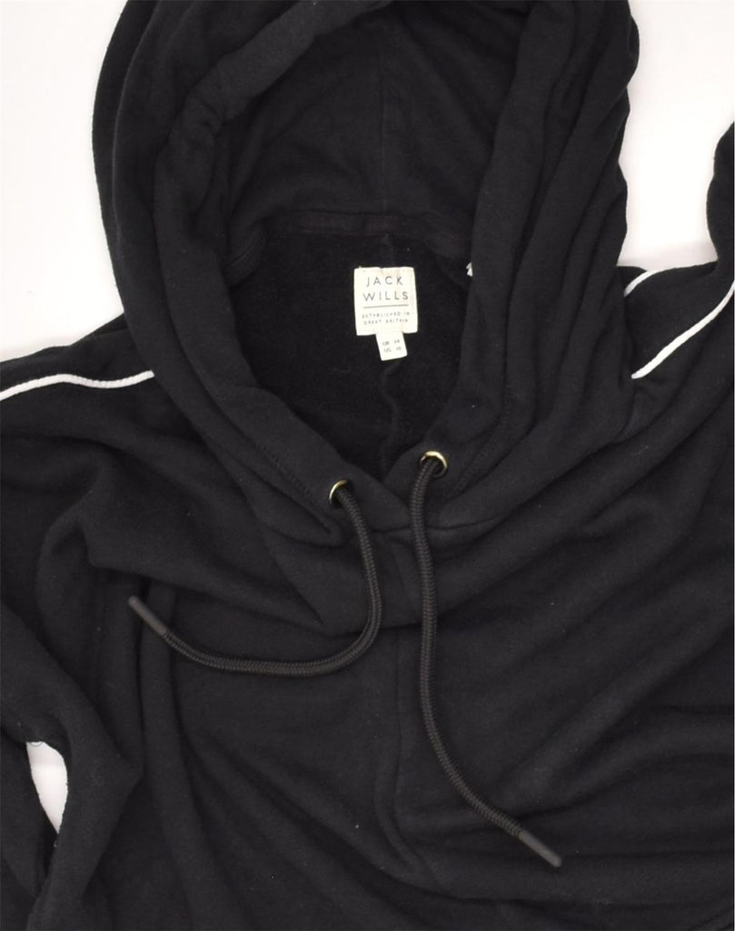 JACK WILLS Womens Hoodie Jumper UK 14 Large Black Cotton | Vintage Jack Wills | Thrift | Second-Hand Jack Wills | Used Clothing | Messina Hembry 