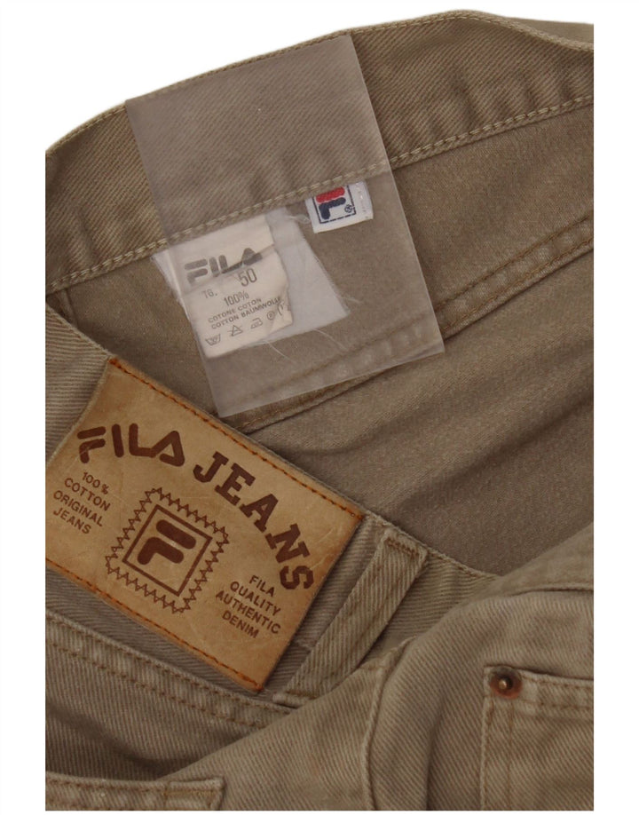 FILA Mens Straight Jeans IT 50 Large W32 L30 Beige Cotton