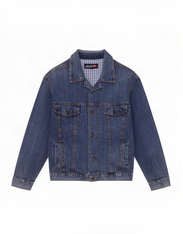Vintage Mens Denim Jacket UK 38 Medium Blue