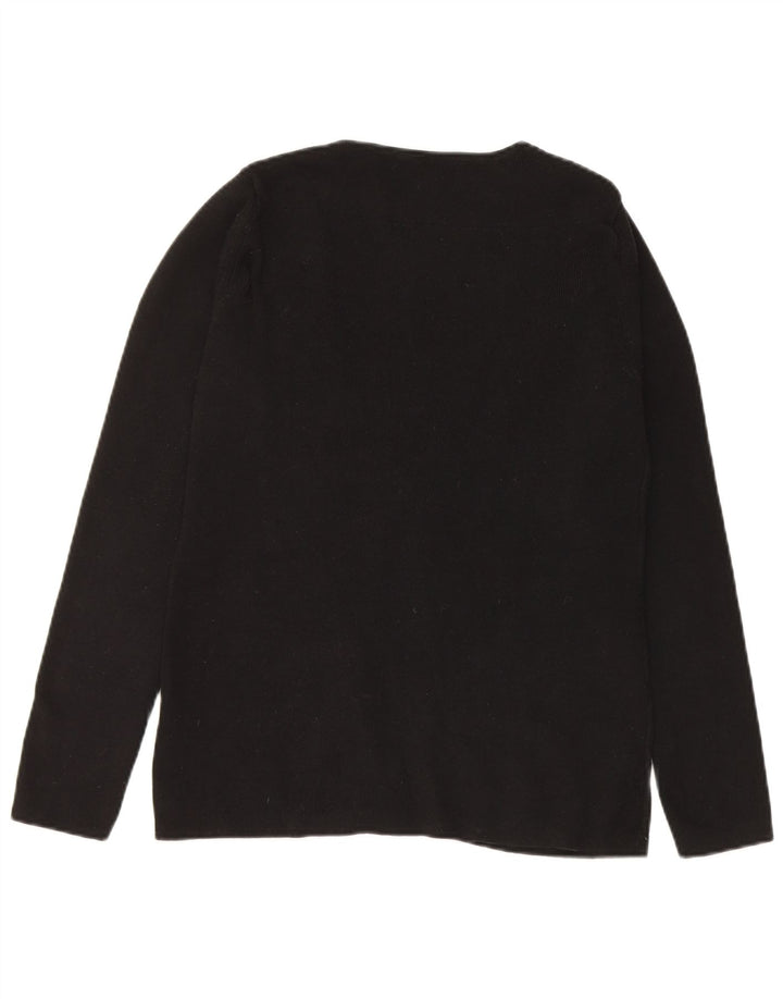 Hobbs Womens Front Tie Cardigan Sweater UK 10 Small  Black Cotton