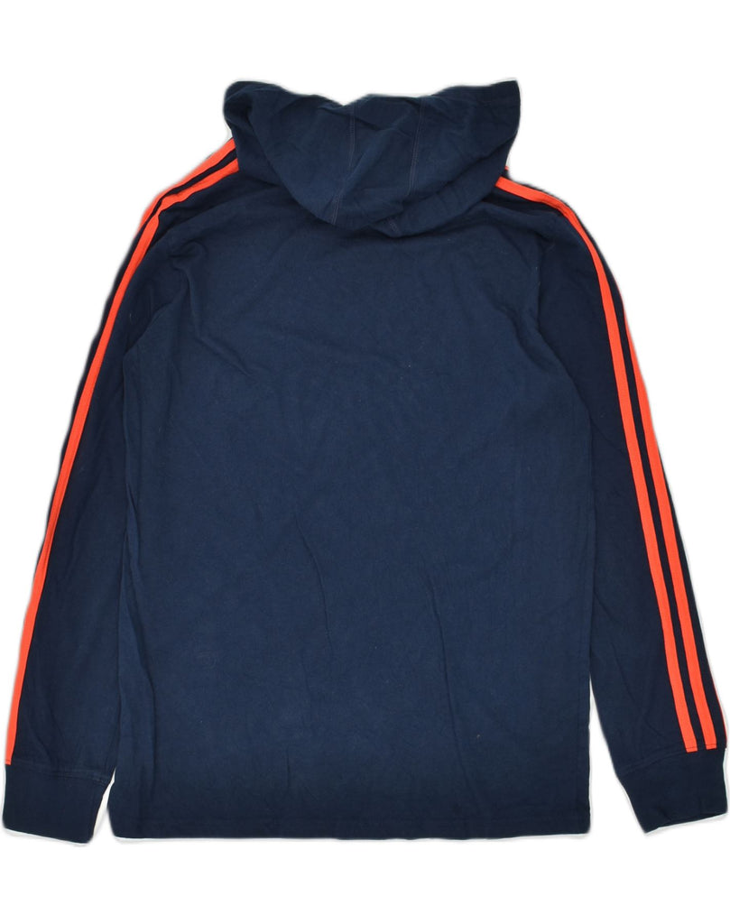 ADIDAS Boys Hooded Top Long Sleeve 14-15 Years Large  Navy Blue Cotton | Vintage Adidas | Thrift | Second-Hand Adidas | Used Clothing | Messina Hembry 