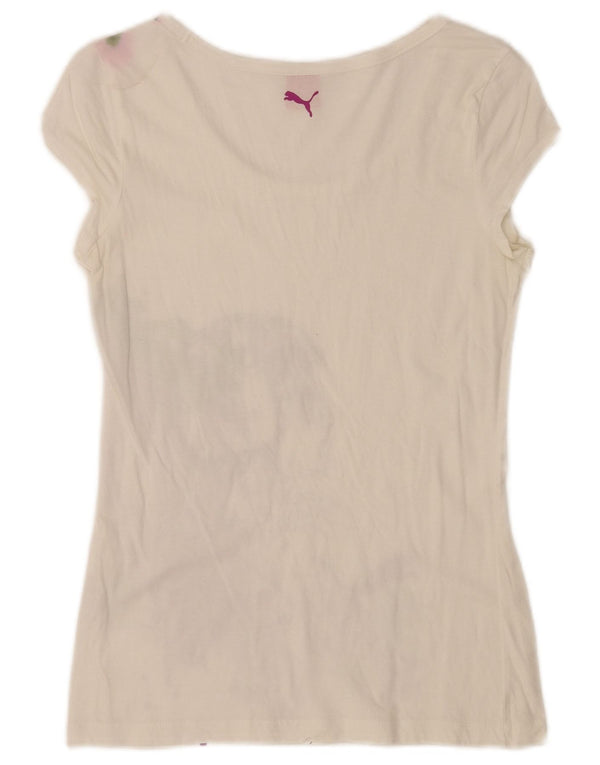 Puma Womens Regular Graphic T-Shirt Top UK 10 Small White