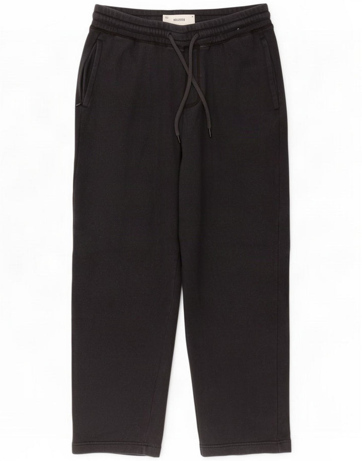 Hollister Mens Crop Tracksuit Trousers Medium Black