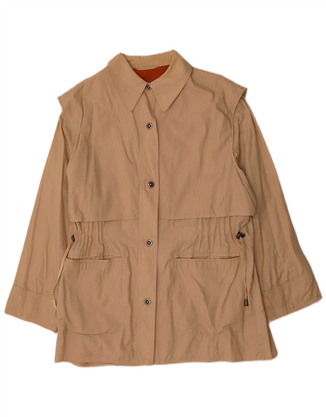 Vintage Womens Trench Coat IT 46 Large Beige Cotton