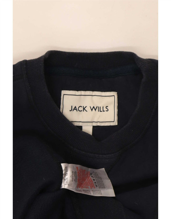 Jack Wills Mens Graphic Sweatshirt Jumper Large Navy Blue Cotton