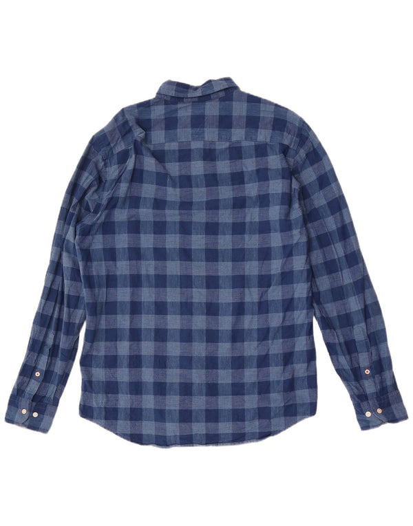Tommy Hilfiger Mens Regular Fit Shirt Large Blue Gingham Cotton