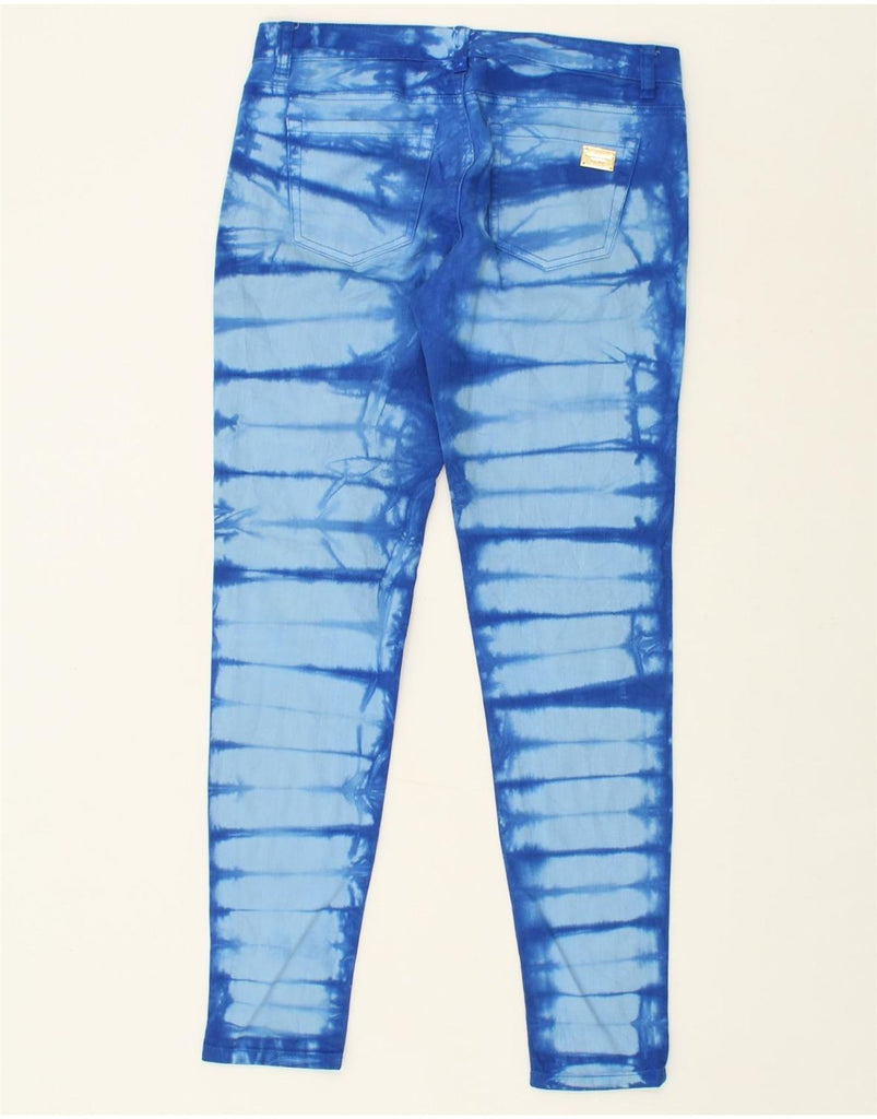 MICHAEL KORS Womens Skinny Jeans US 4 Small W32 L30 Blue Tie Dye Cotton | Vintage Michael Kors | Thrift | Second-Hand Michael Kors | Used Clothing | Messina Hembry 