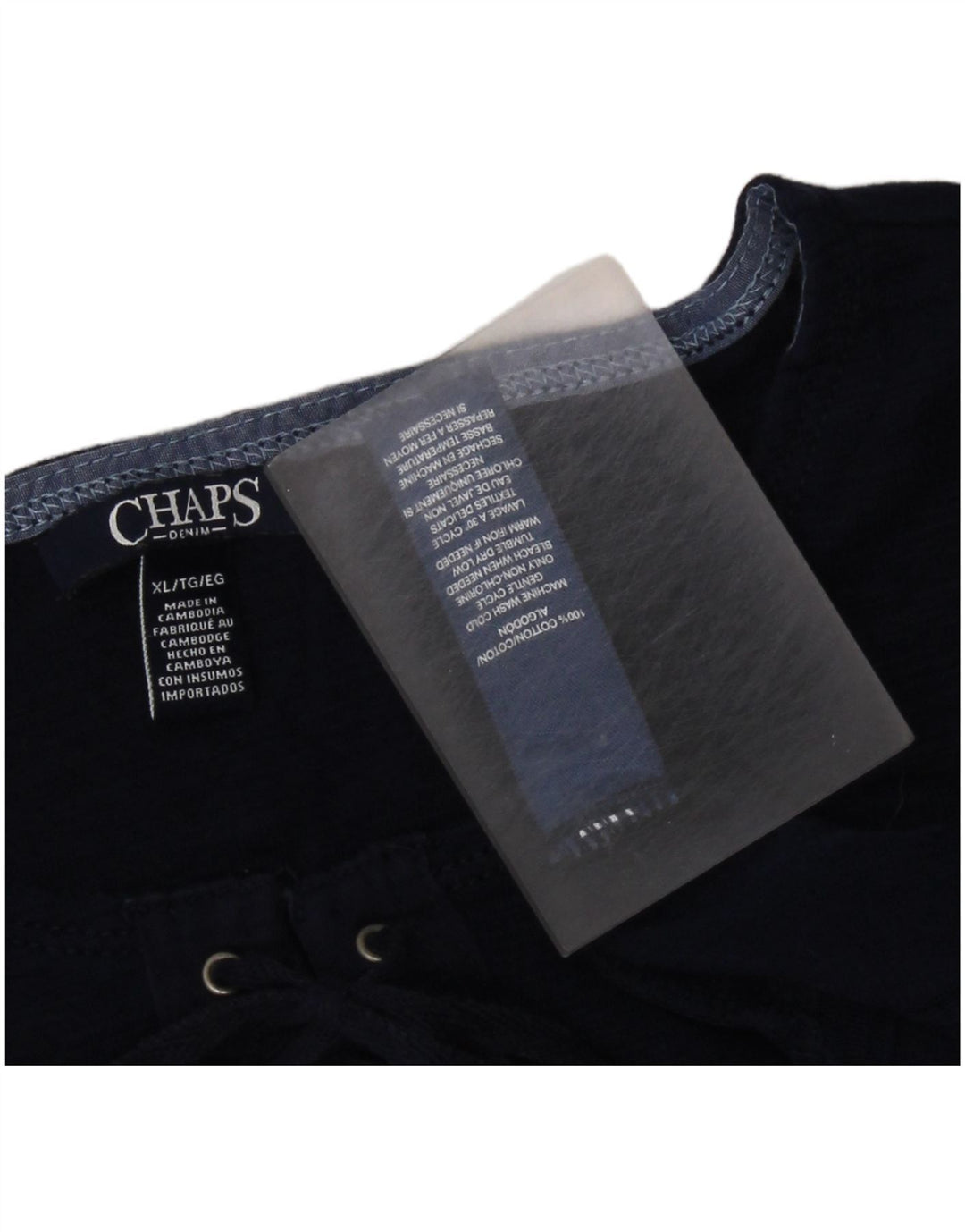 CHAPS Womens Top 3/4 Sleeve UK 18 XL Navy Blue Cotton