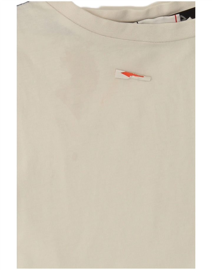 Fila Mens Graphic T-Shirt Top Small White Colourblock Cotton