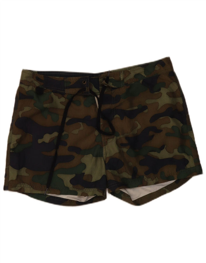 Sundek Mens Swimming Shorts Medium  Khaki Camouflage Polyester