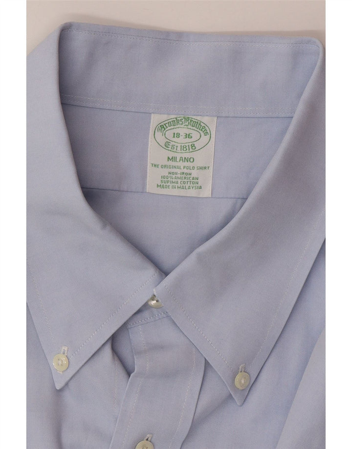 Brooks Brothers Mens Shirt Size 18 2XL Blue Cotton