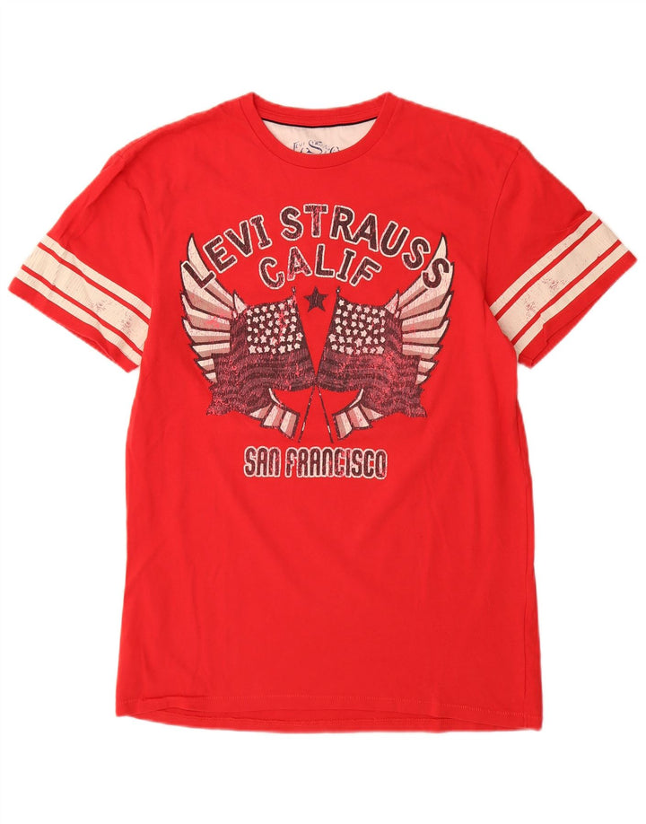 LEVI'S Mens San Francisco Graphic T-Shirt Top Medium Red Cotton