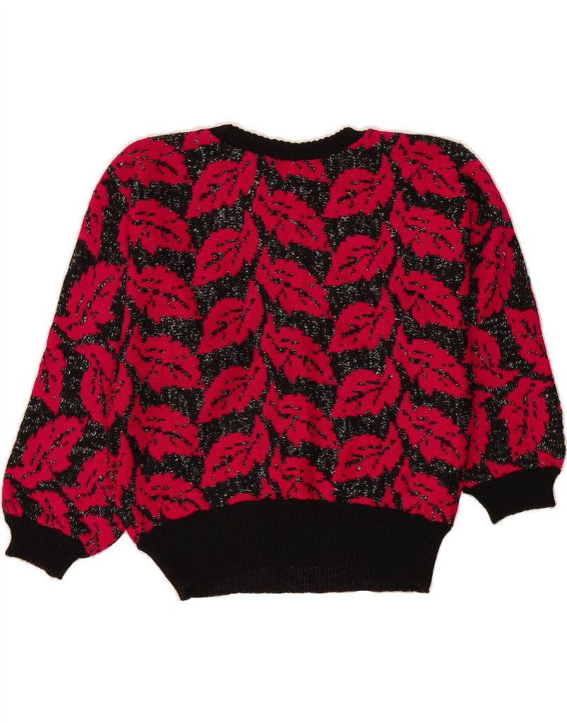 VINTAGE Womens Crop Batwing Boat Neck Jumper Sweater UK 18 XL Red Vintage Vintage and Second-Hand Vintage from Messina Hembry 