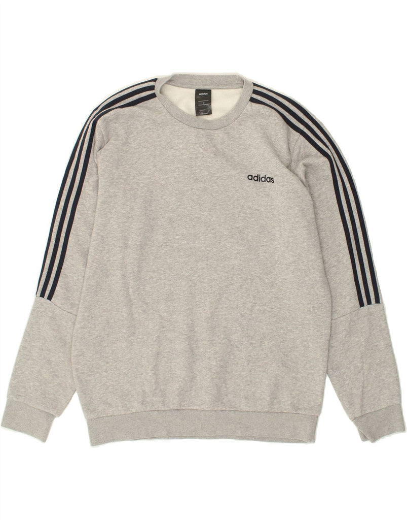 ADIDAS Mens Sweatshirt Jumper Large Grey Cotton | Vintage Adidas | Thrift | Second-Hand Adidas | Used Clothing | Messina Hembry 