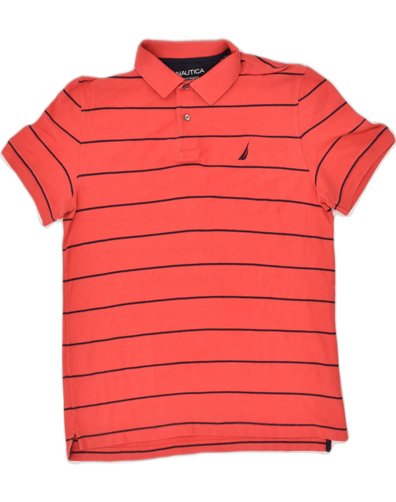 NAUTICA Mens Performance Classic Fit Polo Shirt XL Red Striped Cotton | Vintage Nautica | Thrift | Second-Hand Nautica | Used Clothing | Messina Hembry 