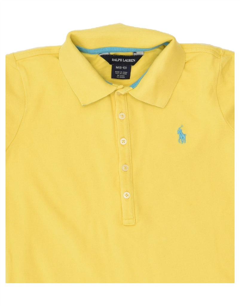 POLO RALPH LAUREN Girls Polo Shirt 8-9 Years Medium  Yellow Cotton | Vintage Polo Ralph Lauren | Thrift | Second-Hand Polo Ralph Lauren | Used Clothing | Messina Hembry 