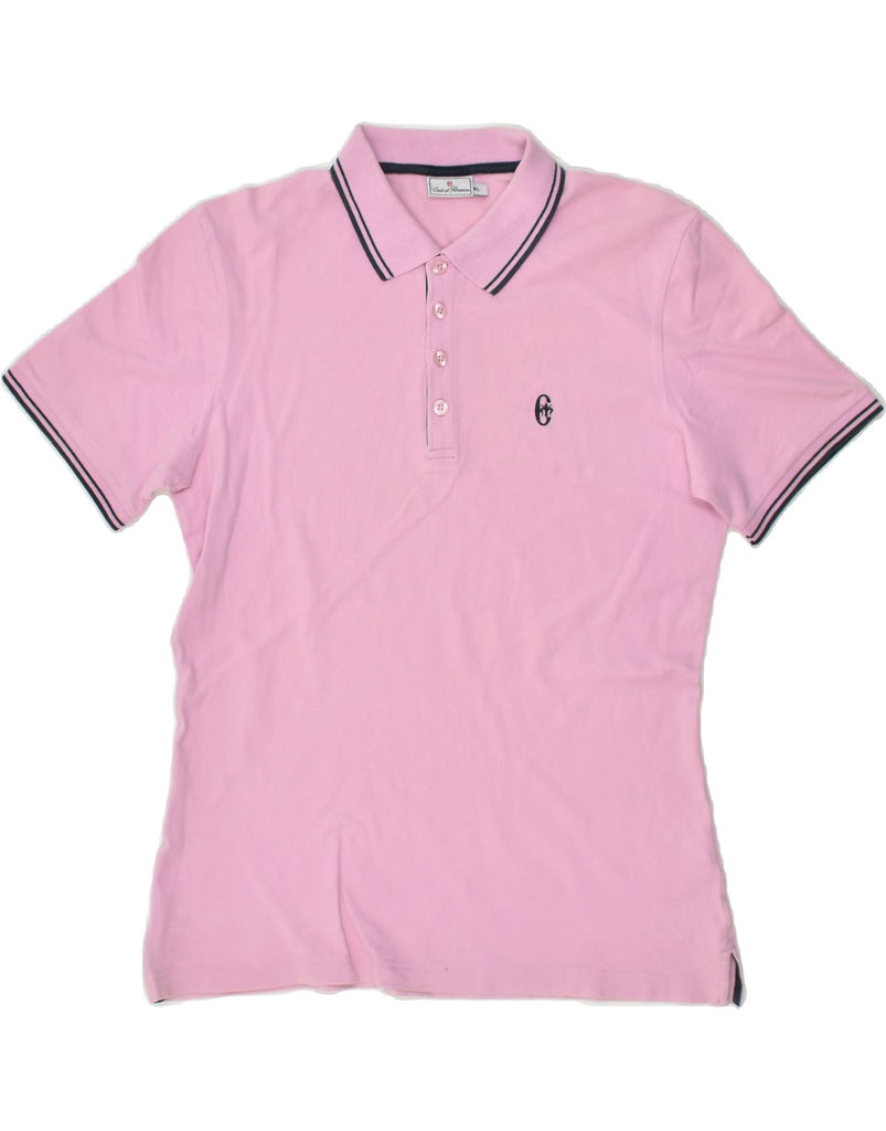 CONTE OF FLORENCE Mens Slim Polo Shirt XL Pink Cotton | Vintage Conte of Florence | Thrift | Second-Hand Conte of Florence | Used Clothing | Messina Hembry 