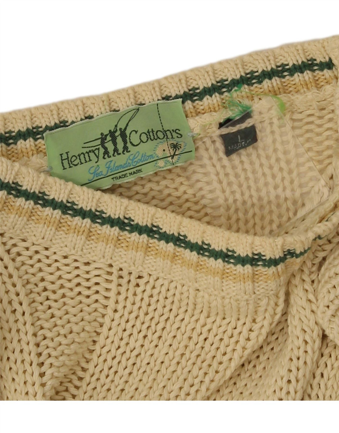 Henry Cottons Mens Boat Neck Jumper Sweater Large Yellow
