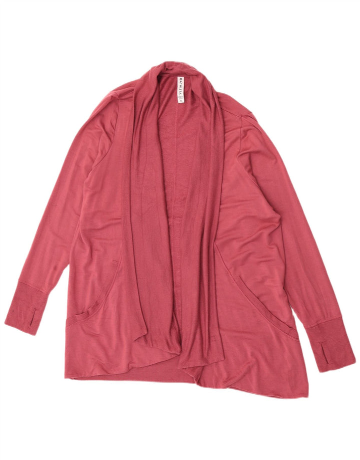 Athleta Womens Longline Open Cardigan Sweater UK 18 XL Red Modal