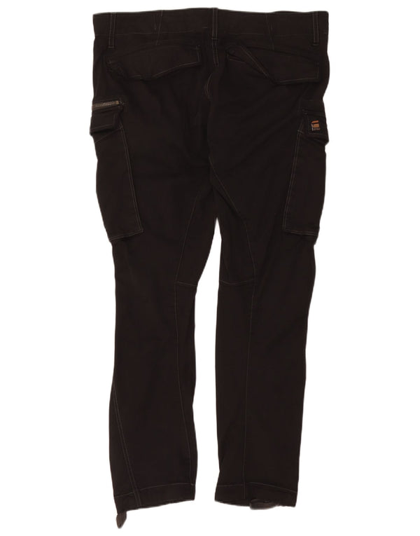 G-STAR Mens Slim Cargo Trousers W36 L32 Black Cotton