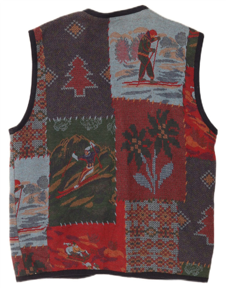 Jantzen Mens Winter Gilet UK 38 Medium Multicoloured Patchwork Novelty