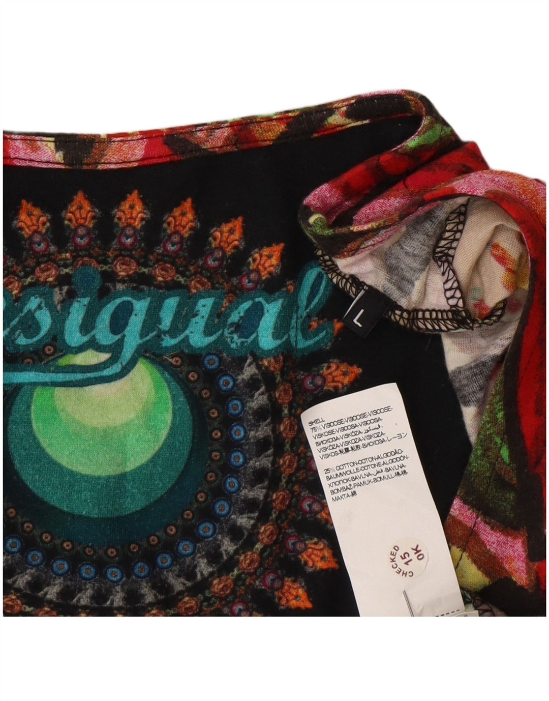 Desigual Womens Graphic A-Line Dress UK 14 Large Multicoloured Geometric