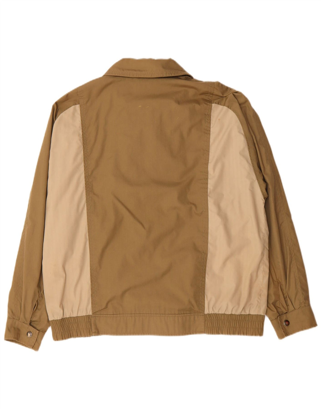 VINTAGE Mens Bomber Jacket UK 42 XL Beige Colourblock Polyester