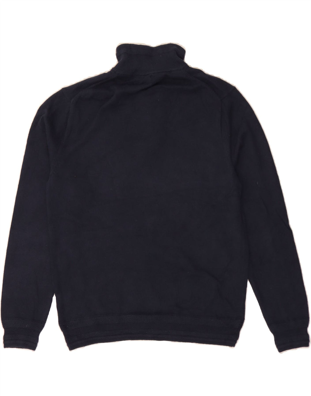 J. CREW Womens Zip Neck Jumper Sweater UK 14 Medium Navy Blue Cotton Vintage J. Crew and Second-Hand J. Crew from Messina Hembry 