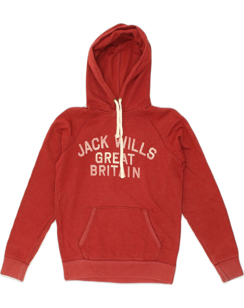 JACK WILLS Mens Graphic Hoodie Jumper XS Red Cotton | Vintage Jack Wills | Thrift | Second-Hand Jack Wills | Used Clothing | Messina Hembry 