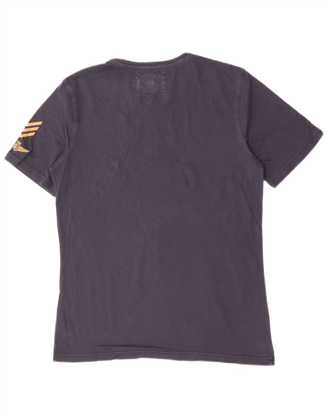 AVIAZIONE NAVALE Mens Graphic T-Shirt Top Large Navy Blue Cotton