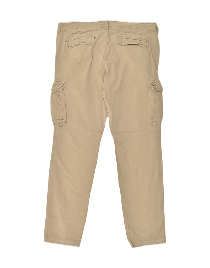 OVS Mens Slim Cargo Trousers W40 L33 Beige Cotton | Vintage OVS | Thrift | Second-Hand OVS | Used Clothing | Messina Hembry 