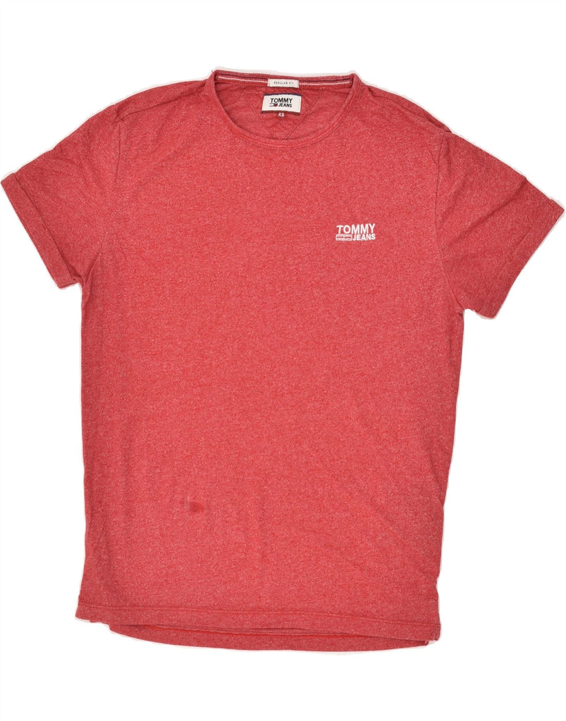 TOMMY HILFIGER Mens Regular Fit T-Shirt Top XS Red Flecked Cotton Vintage Tommy Hilfiger and Second-Hand Tommy Hilfiger from Messina Hembry 