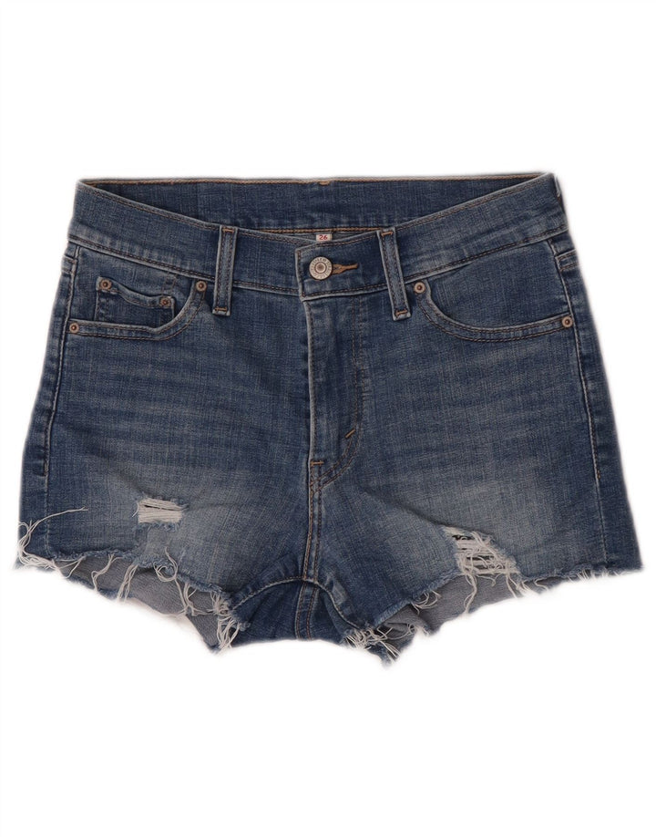 Levi's Womens Distressed Denim Shorts W26 Small Blue