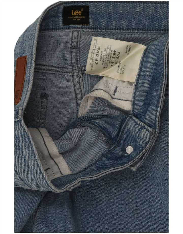 Lee Womens Crop Wide Leg Jeans W29 L25 Blue Cotton