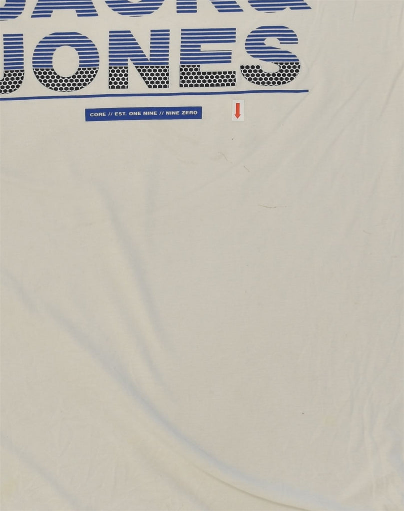 JACK & JONES Mens Core Graphic T-Shirt Top XL White Cotton | Vintage Jack & Jones | Thrift | Second-Hand Jack & Jones | Used Clothing | Messina Hembry 