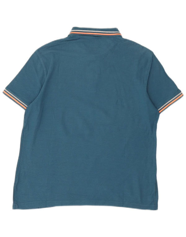 Lotto Mens Polo Shirt Large Blue Colourblock