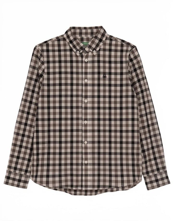 Benetton Boys Shirt 11-12 Years Multicoloured Check