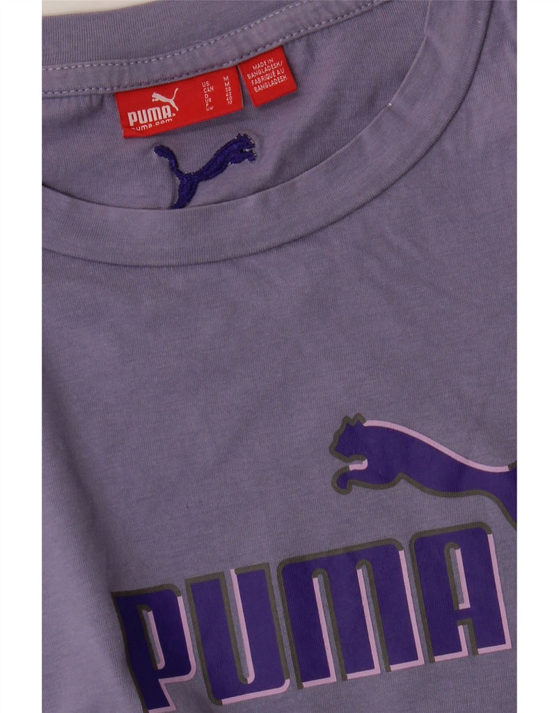 PUMA Womens Graphic T-Shirt Top UK 12 Medium Purple Vintage Puma and Second-Hand Puma from Messina Hembry 