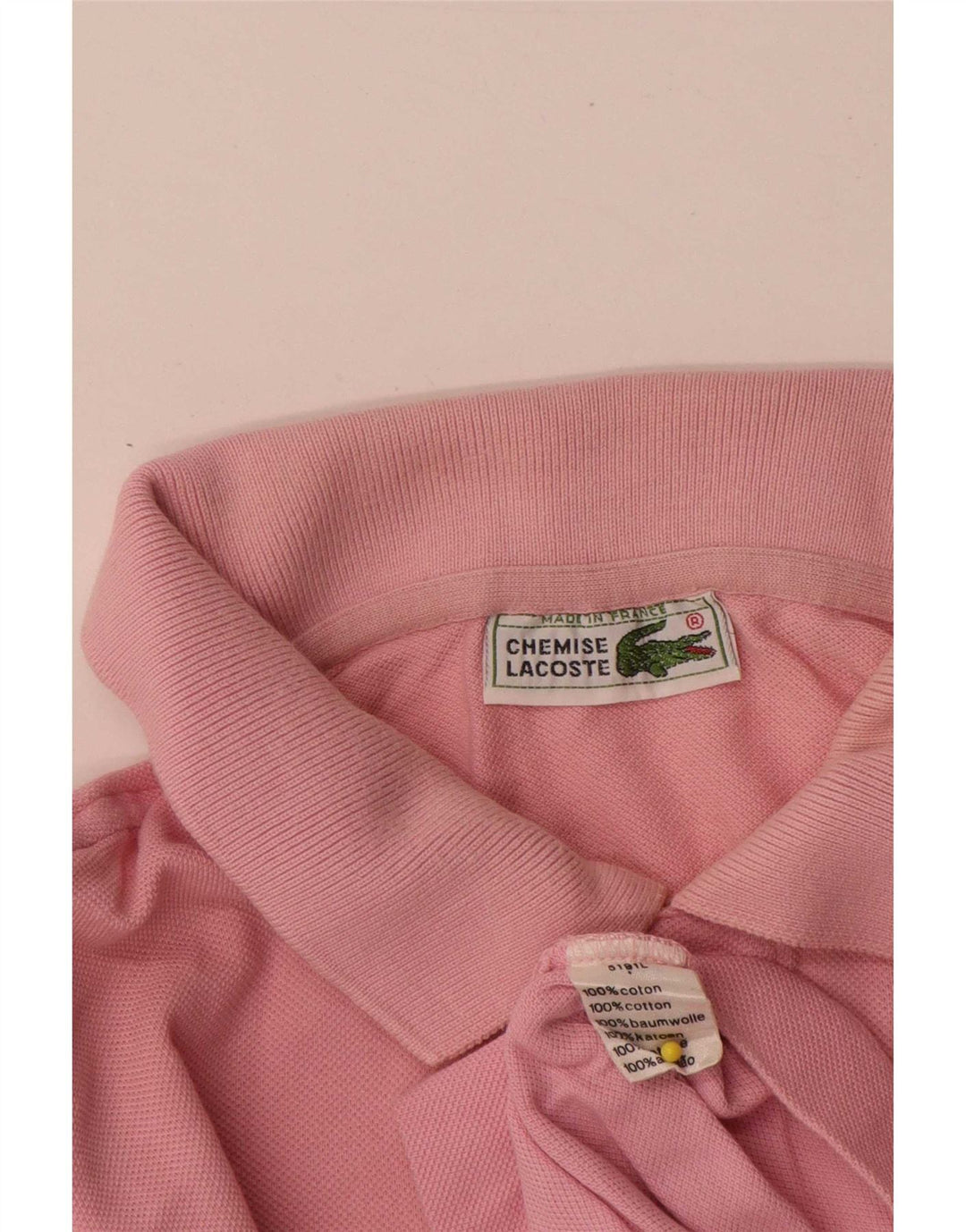 Lacoste Mens Polo Shirt Size 5 Large Pink Cotton