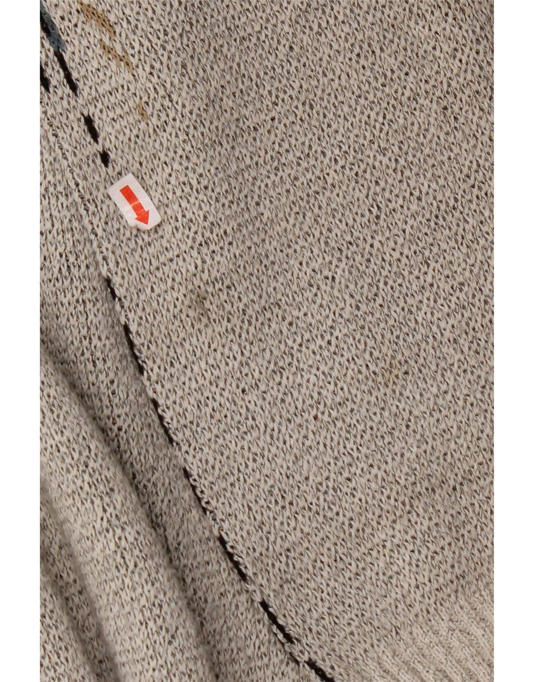 VINTAGE Mens V-Neck Jumper Sweater Large Grey Geometric