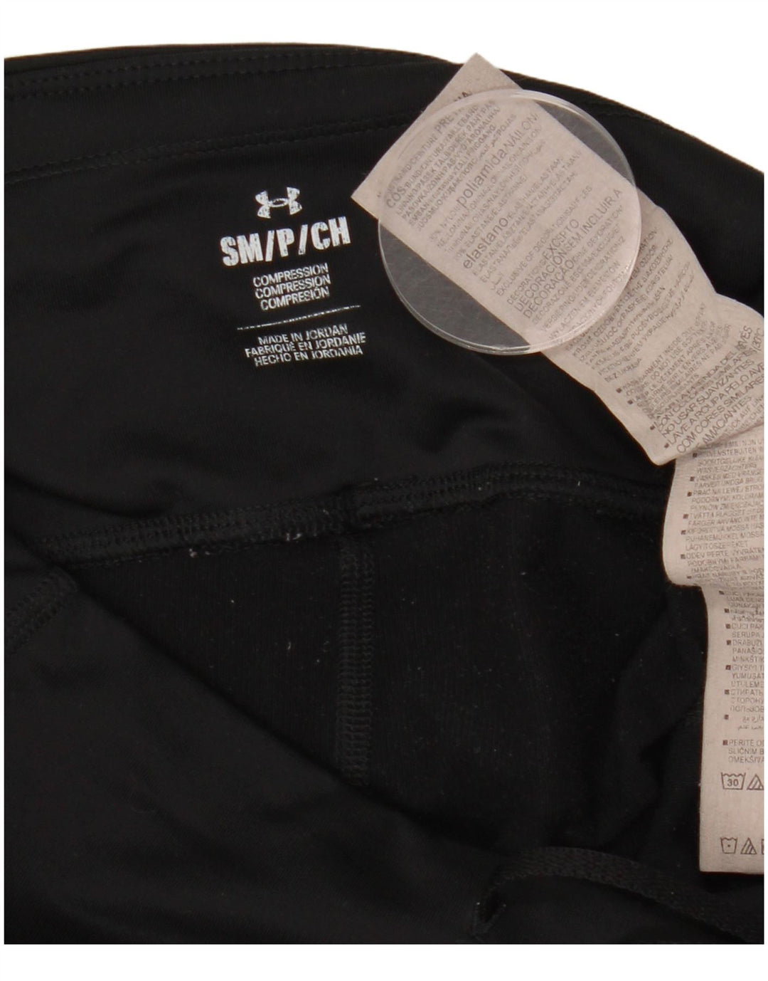 UNDER ARMOUR Womens Leggings UK 10 Small  Black Geometric Polyamide