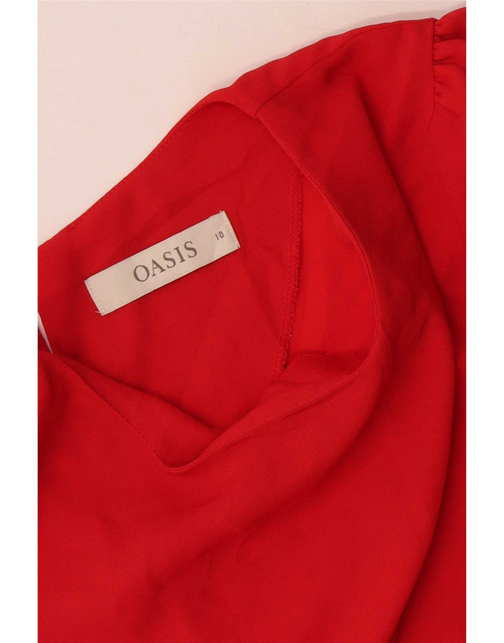 Oasis Womens Blouse Top UK 10 Small Red Polyester