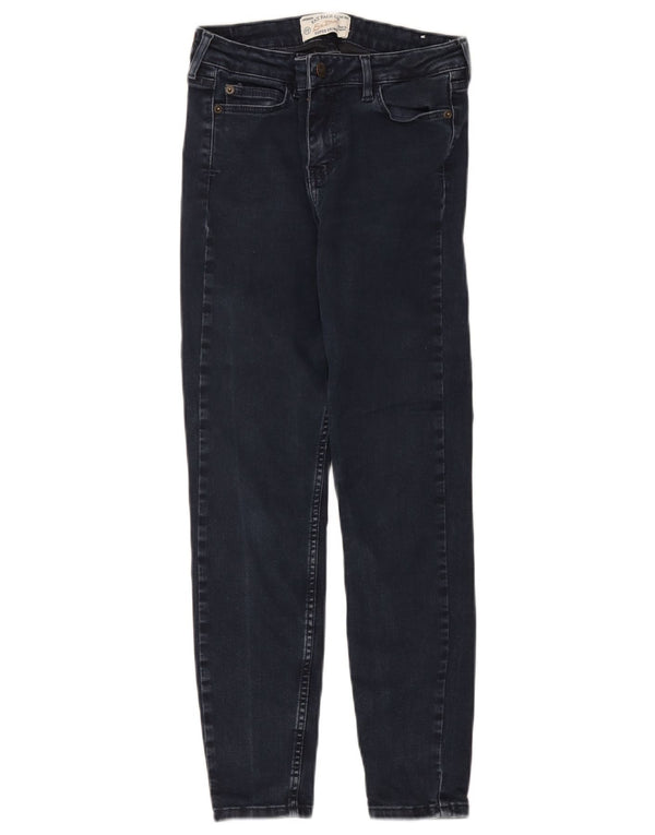 Fat Face Womens Super Skinny Jeans UK 10 Small W28 L25 Navy Blue Cotton