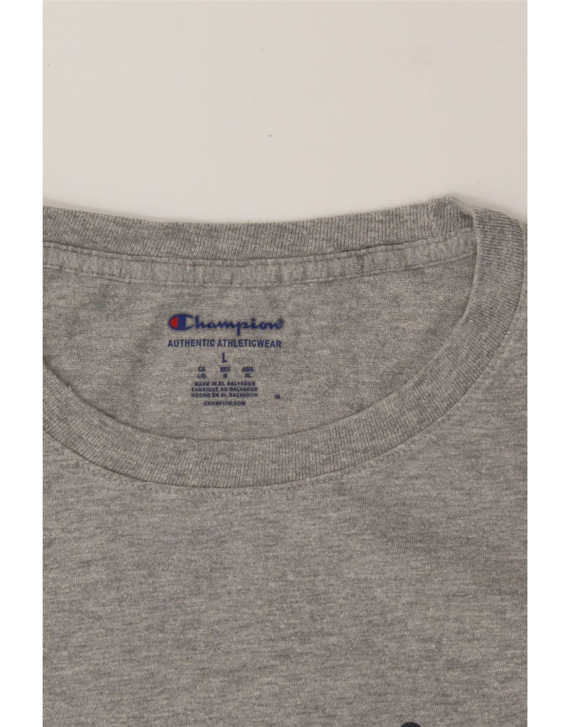 CHAMPION Mens Graphic T-Shirt Top Large Grey Cotton Vintage Champion and Second-Hand Champion from Messina Hembry 