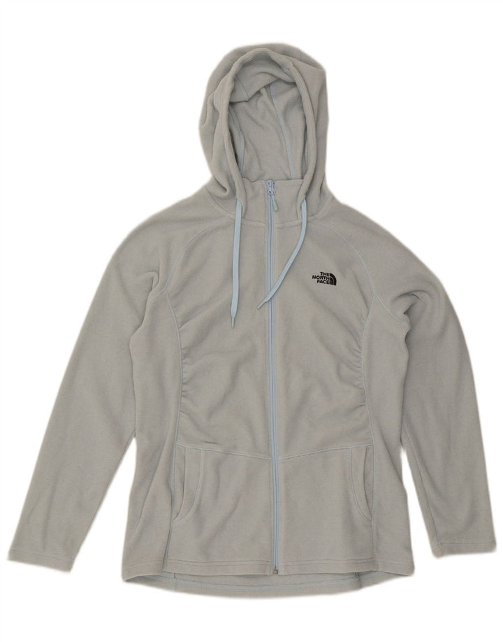 The North Face Womens Hooded Fleece Jacket UK 16 Large Blue Polyester