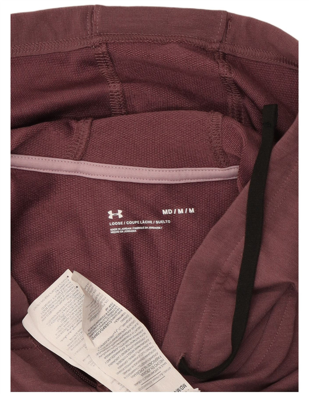 UNDER ARMOUR Womens Zip Hoodie Sweater UK 14 Medium Maroon Colourblock