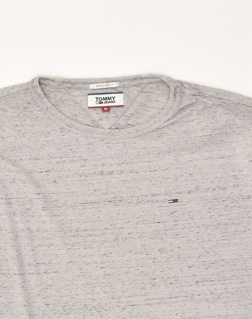 TOMMY HILFIGER Mens Regular Fit T-Shirt Top Medium Grey Flecked Cotton | Vintage Tommy Hilfiger | Thrift | Second-Hand Tommy Hilfiger | Used Clothing | Messina Hembry 