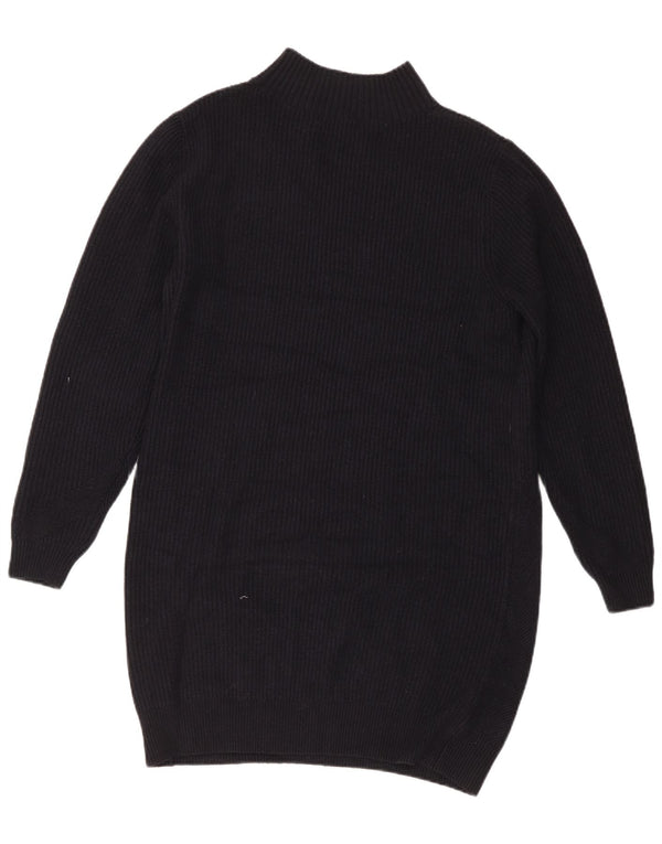Marks & Spencer Womens Long Sleeve Jumper Dress UK 16 Large Black Polyester