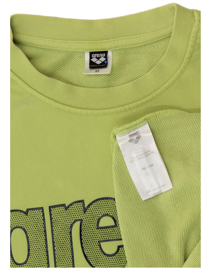 ARENA Mens Graphic Sweatshirt Jumper Medium Green Cotton