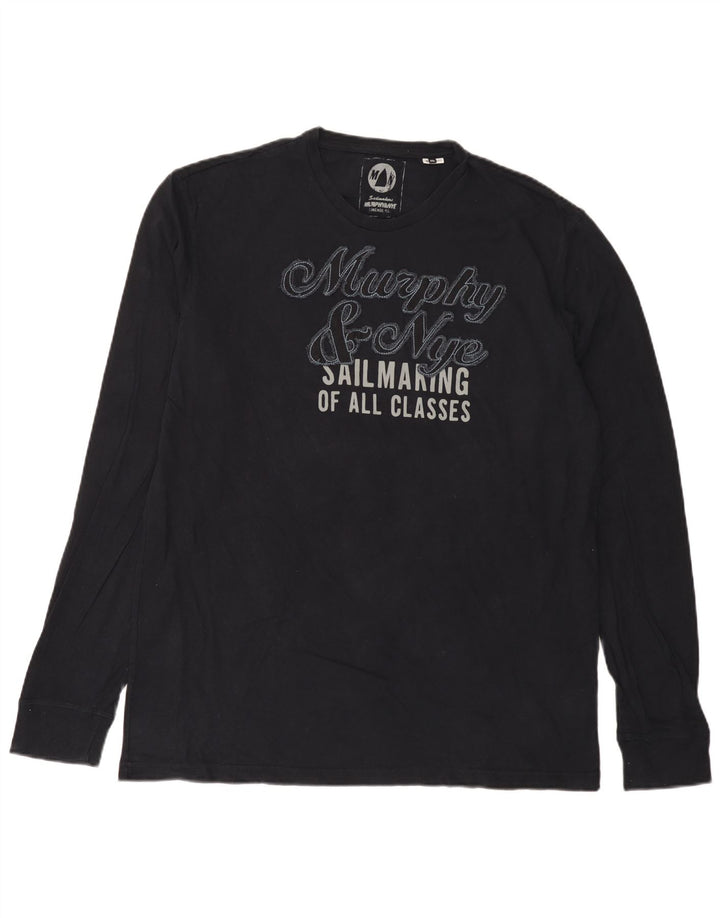 Murphy & Nye Mens Sailmakers Graphic Top Long Sleeve 2XL Navy Blue